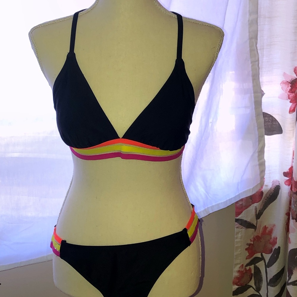 Black and neon bikini